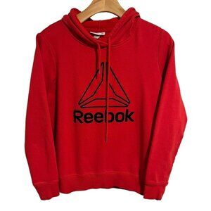 Reebok Hoodie Womens Large Red Fleece Pullover Jacket